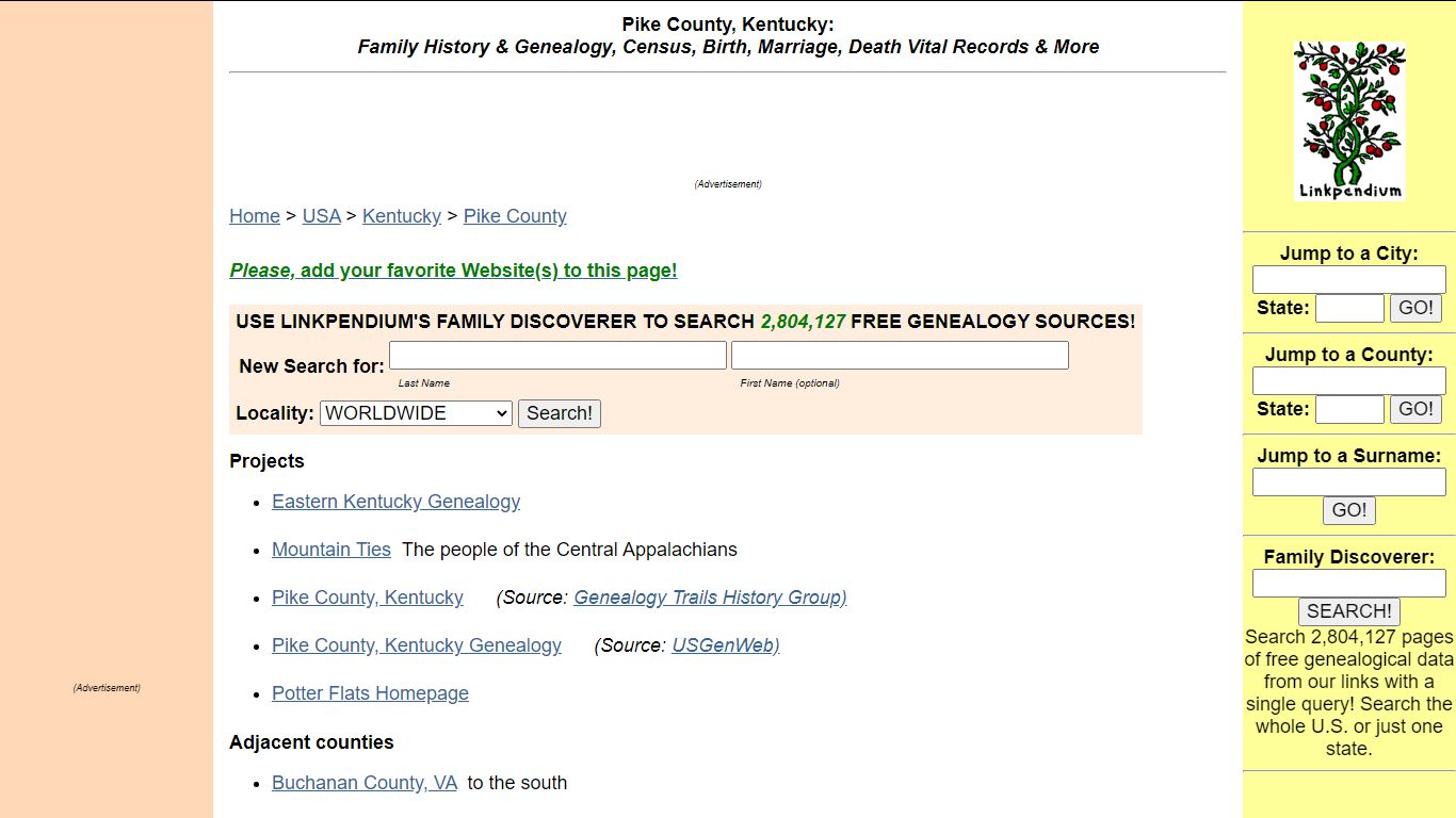 Pike County, Kentucky: Genealogy, Census, Vital Records