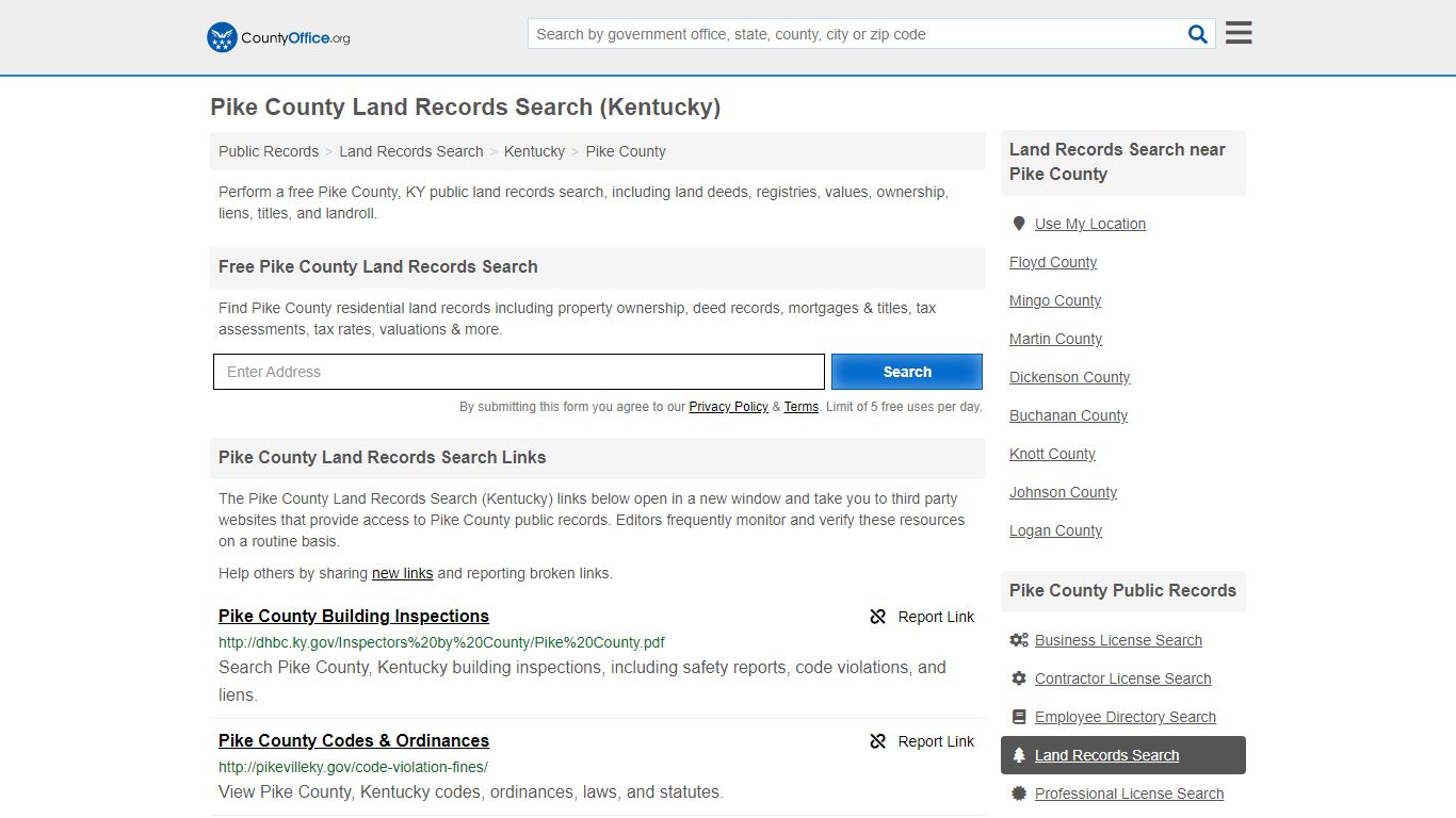 Land Records Search - Pike County, KY (Deeds, GIS Maps ...